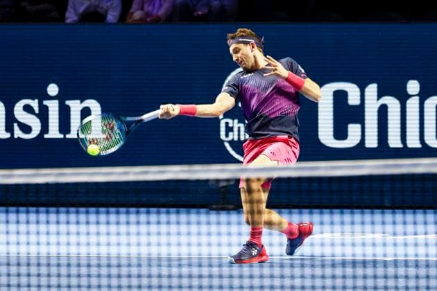 Casper Ruud (NOR) , Tennis, Swiss Indoors ATP, Tennis Herren World Tour 500), 1 16 Finals Einzel, 2024, Roberto Bautista Agut (ESP) vs. Casper Ruud (NOR), 23.10.2024, St. Jakobshalle, Basel, Schweiz Basel St. Jakobshalle BS Schweiz Copyright: xGrantxHubbsx