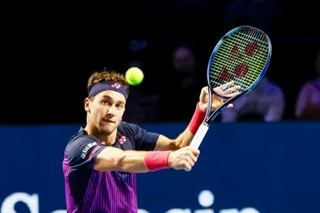 Casper Ruud (NOR) , Tennis, Swiss Indoors ATP, Tennis Herren World Tour 500), 1 16 Finals Einzel, 2024, Roberto Bautista Agut (ESP) vs. Casper Ruud (NOR), 23.10.2024, St. Jakobshalle, Basel, Schweiz Basel St. Jakobshalle BS Schweiz Copyright: xGrantxHubbsx