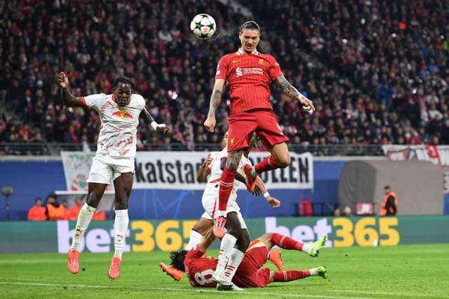 Darwin Nunez (Liverpool FC, 9) GER, RB Leipzig vs. Liverpool FC, football, UEFA Champions League, Saison 2024 2025, 3. Spieltag, 23.10.2024 (DFL REGULATIONS PROHIBIT ANY USE OF PHOTOGRAPHS AS IMAGE SEQUENCES AND OR QUASI-VIDEO.) GER, RB Leipzig vs. Liverpool FC, football, UEFA Champions League, Saison 2024 2025, 3. Spieltag, 23.10.2024 Leipzig Copyright: xEibner-Pressefoto RyanxSleimanx EP_RSN