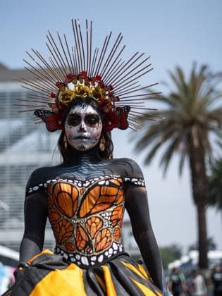 La Catrina Calavera Dias de los Muertos Kuenstlerin, MEX, Formel 1 Weltmeisterschaft, Grand Prix von Mexiko City, Autodromo Hermanos Rodriguez, Media Day, 24.10.2024 MEX, Formel 1 Weltmeisterschaft, Grand Prix von Mexico City, Autodromo Hermanos Rodriguez, Media Day, 24.10.2024 Mexico City Copyright: xEibner-Pressefoto Memmlerx EP_MMR