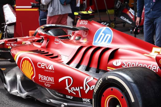 Scuderia Ferrari SF-24, mechanical detail cooling louvres, aerodynamism, aerodynamic, aerodynamics during the Formula 1 Gran Premio de la Ciudad de Mexico 2024, 20th round of the 2024 Formula One World Championship, WM, Weltmeisterschaft from October 25 to 27, 2024 on the Autodromo Hermanos Rodriguez, in Mexico City, Mexico - F1 - MEXICO CITY GRAND PRIX 2024 DPPI Panoramic 241025_R20_MESSICO_DP_EA028086