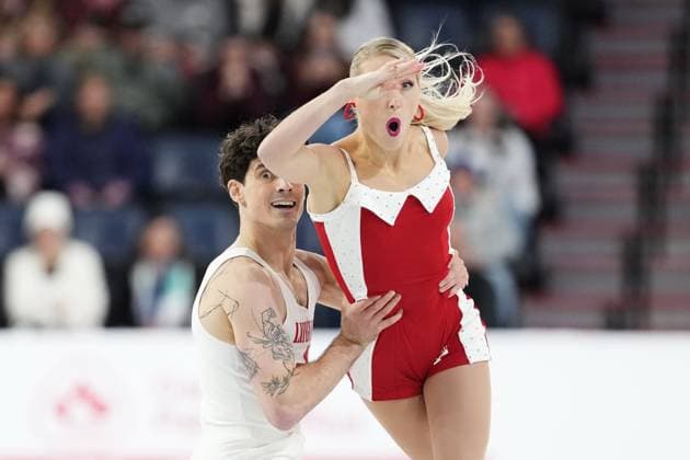 October 26, 2024, Halifax, Ns, Canada: Ice dancers Piper Gilles and Paul Poirier, of Canada, compete in rhythm dance at the Skate Canada International Figure skating, Eiskunstlauf competition in Halifax on Saturday, October 26, 2024. Piper Gilles, Paul Poirier - ZUMAc35_ 20241026_zaf_c35_024 Copyright: xDarrenxCalabresex