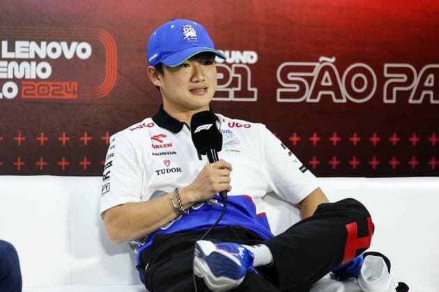 TSUNODA Yuki (jap), Visa Cash App RB F1 Team VCARB 01, portrait press conference, PK, Pressekonferenz during the Formula 1 Grande Premio de Sao Paulo 2024, 21th round of the 2024 Formula One World Championship, WM, Weltmeisterschaft from November 1 to 3, 2024 on the Interlagos Circuit, in Sao Paulo, Brazil - F1 - SAO PAULO GRAND PRIX 2024 DPPI Panoramic 241031_R21_BRASILE_DP_XB3_1656