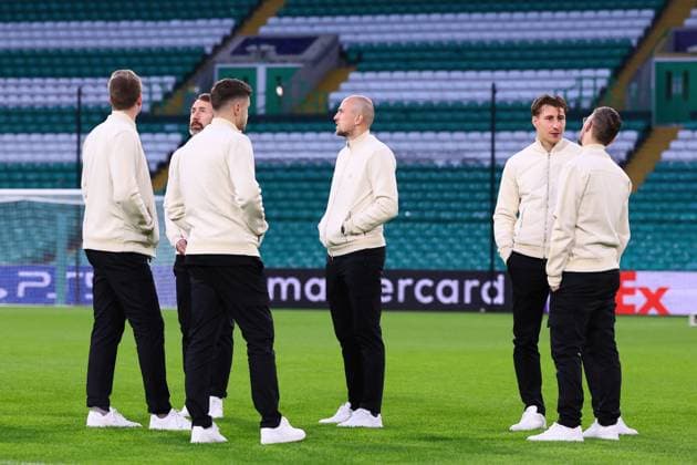 Celtic Glasgow - RB Leipzig Matchday-1 Glasgow, 04.11.2024, Celtic Park, Fussball, UEFA Champions League, 4. Spieltag , Celtic Glasgow vs. RB Leipzig, Matchday-1 , Im Bild: Pitchwalk , Only editorial use! Foto nur zur redaktionellen Nutzung bestimmt! , UEFA regulations prohibit any use of photographs as image sequences and or quasi-video ,
