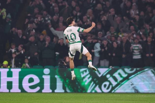 Celtic Glasgow - RB Leipzig Champions League Glasgow, 05.11.2024, Celtic Park, Fussball, UEFA Champions League, 4. Spieltag , Celtic Glasgow vs. RB Leipzig , Im Bild: Tor für Celtic, , Only editorial use! Foto nur zur redaktionellen Nutzung bestimmt! , UEFA regulations prohibit any use of photographs as image sequences and or quasi-video ,