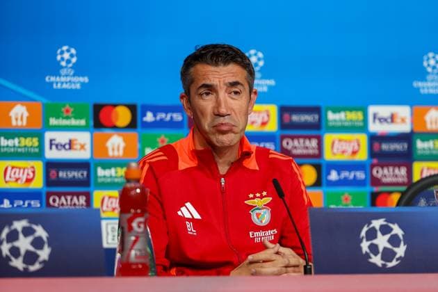Bruno Lage (Benfica Lissabon, SL Benfica, Headcoach), Ger, Internationale Pressekonferenz, Benfica Lissabon, SL Benfica, Fussball, UEFA Champions League, 4. Spieltag, Saison 2024 2025, 05.11.2024, Ger, Internationale Pressekonferenz, Benfica Lissabon, SL Benfica, Fussball, UEFA Champions League, 4. Spieltag, Saison 2024 2025, 05.11.2024 Muenchen Copyright: xEibner-Pressefoto JennixMaulx EP_JML