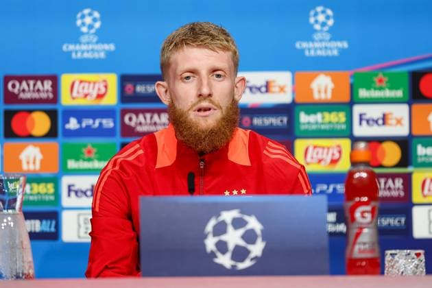 Jan-Niklas Beste (Benfica Lissabon, SL Benfica, 37), Ger, Internationale Pressekonferenz, Benfica Lissabon, SL Benfica, Fussball, UEFA Champions League, 4. Spieltag, Saison 2024 2025, 05.11.2024, Ger, Internationale Pressekonferenz, Benfica Lissabon, SL Benfica, Fussball, UEFA Champions League, 4. Spieltag, Saison 2024 2025, 05.11.2024 Muenchen Copyright: xEibner-Pressefoto JennixMaulx EP_JML