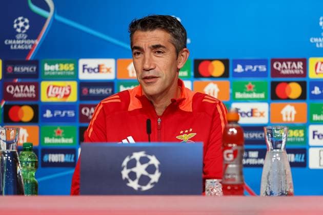 Bruno Lage (Benfica Lissabon, SL Benfica, Headcoach), Ger, Internationale Pressekonferenz, Benfica Lissabon, SL Benfica, Fussball, UEFA Champions League, 4. Spieltag, Saison 2024 2025, 05.11.2024, Ger, Internationale Pressekonferenz, Benfica Lissabon, SL Benfica, Fussball, UEFA Champions League, 4. Spieltag, Saison 2024 2025, 05.11.2024 Muenchen Copyright: xEibner-Pressefoto JennixMaulx EP_JML