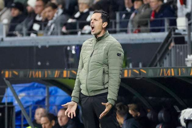 Dino Toppmöller, Toppmoller (Eintracht Frankfurt, Trainer) , Fussball, UEFA Europa League, 4. Spieltag, 2024 2025, Eintracht Frankfurt vs. Slavia Prag, 07.11.2024, Frankfurt Stadion, Frankfurt am Main, Deutschland Frankfurt am Main Frankfurt Stadion Hessen Deutschland Copyright: xGrantxHubbsx