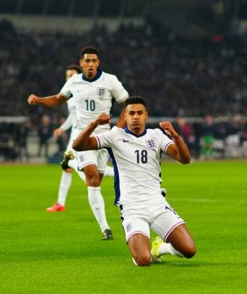 Ollie Watkins of England celebrates scoring the opening goal Greece v England, UEFA Nations League, League B, Group 2, Football, Olympic Stadium, Athens, Greece - 14 Nov 2024 EDITORIAL USE ONLY No use with unauthorised audio, video, data, fixture lists, club league logos or live services. Online in-match use limited to 120 images, no video emulation. No use in betting, games or single club league player publications. Copyright: xJavierxGarcia Shutterstockx 14902321bq