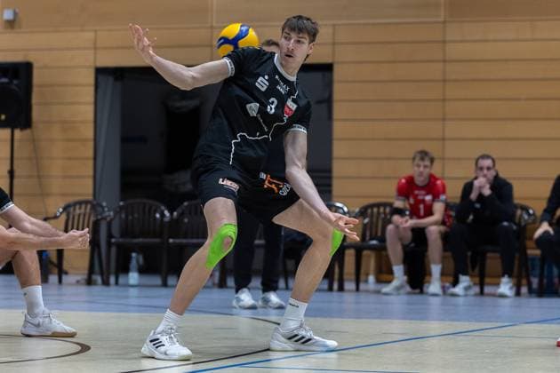 Jan Huber (TV Rottenburg, 03), Einzelbild, Einzelfoto, Portrait, Portraet, SV Schwaig Volleyball - TV Rottenburg, Volleyball, 2. Bundesliga Sued, 6. Spieltag, 23.11.2024 SV Schwaig Volleyball - TV Rottenburg, Volleyball, 2. Bundesliga Sued, 6. Spieltag, 23.11.2024 Schwaig Copyright: xEibner-Pressefoto G.xSantemizx EP_GSZ