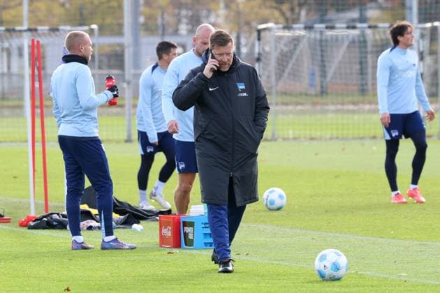 DEU, DFL, 2. FBL Hertha BSC, Training, 25.11.2024, Sportforum, Berlin, DEU, DFL, 2. FBL Hertha BSC, Training, im Bild Andreas Zecke Neuendorf (Hertha BSC) DFL - regulations prohibit any use of Photographs as image sequences and or quasi-video Foto: Juergen Engler nordphoto GmbH