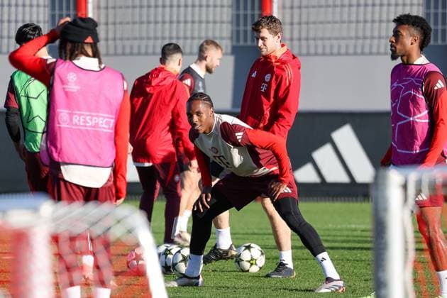 Mathys Tel (FC Bayern Muenchen, 39), Ger, Abschlusstraining, FC Bayern Muenchen, Fussball, UEFA Champions League, 5. Spieltag, Saison 2024 2025, 25.11.2024, Ger, Abschlusstraining, FC Bayern Muenchen, Fussball, UEFA Champions League, 5. Spieltag, Saison 2024 2025, 25.11.2024 Muenchen Copyright: xEibner-Pressefoto JennixMaulx EP_JML