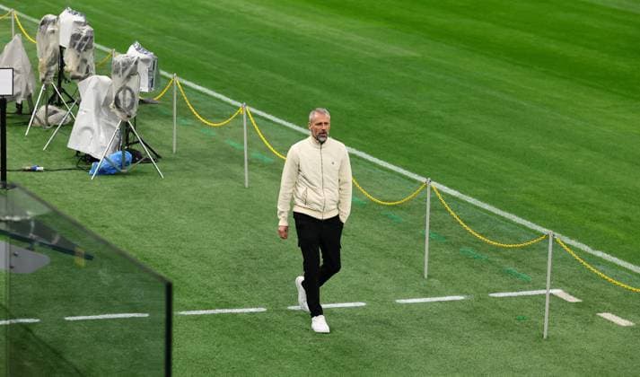 RB Leipzig - Platzbegehung Champions League Mailand, 25.11.2024, Giuseppe-Meazza-Stadion, Fussball, Champions League, Matchday-1, RB Leipzig vs. Inter Mailand am 26 11 2024 , RB Leipzig Platzbegehung , Im Bild: Trainer Marco Rose, RB Leipzig ,