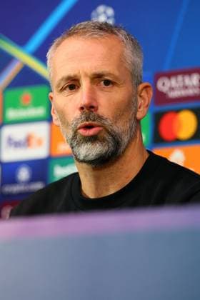 RB Leipzig - Pressekonferenz Champions League Mailand, 25.11.2024, Giuseppe-Meazza-Stadion, Fussball, Champions League, Matchday-1, RB Leipzig vs. Inter Mailand am 26 11 2024 , RB Leipzig Pressekonferenz , Im Bild: Trainer Marco Rose, RB Leipzig ,
