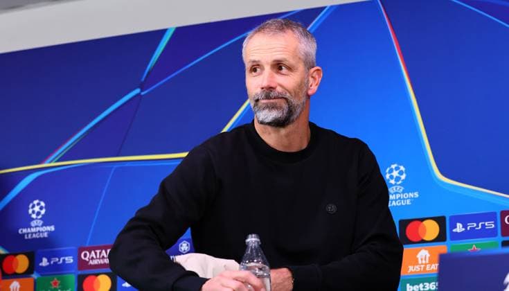 Sport Bilder des Tages RB Leipzig - Pressekonferenz Champions League Mailand, 25.11.2024, Giuseppe-Meazza-Stadion, Fussball, Champions League, Matchday-1, RB Leipzig vs. Inter Mailand am 26 11 2024 , RB Leipzig Pressekonferenz , Im Bild: Trainer Marco Rose, RB Leipzig ,