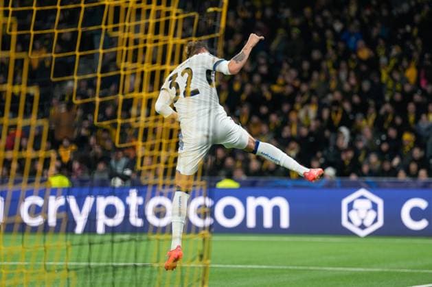 Tor, Jubel, Mateo Retegui (Atalanta Bergamo , 32) Fußball, UEFA Champions Legue, 5 Spieltag, 2024 2025, BSC Young Boys vs. Atalanta Bergamo, 26.11.2024, Stadion Wankdorf, Bern,Schweiz, Bern Wankdorf Stadion Kanton Bern Schweiz Copyright: xFinleyxMörchx