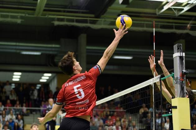 David Dornauf (TV Rottenburg, 05) TV Rottenburg vs. TuS Kriftel, Volleyball, 2. Bundesliga Sued, 10. Spieltag, Saison 2024 2025, 07.12.2024, TV Rottenburg vs. TuS Kriftel, Volleyball, 2. Bundesliga Sued, 10. Spieltag, Saison 2024 2025, 07.12.2024 Rottenburg Copyright: xEibner-Pressefoto RalphxKunzex EP_RKE