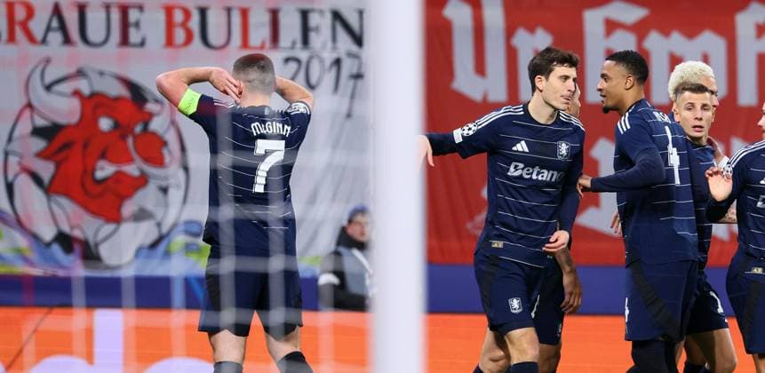 RB Leipzig - Aston Villa Champions League Leipzig, 10.12.2024, Red Bull Arena, Fußball, UEFA Champions League, 6. Spieltag , RB Leipzig vs. Aston Villa , Im Bild: Tor für Aston Villa. John McGinnÊ( 7, Aston Villa) trifft zum 0:1 und jubelt. , Nur zur redaktionellen Nutzung. Only editorial use. , UEFA regulations prohibit any use of photographs as image sequences and or quasi-video. ,
