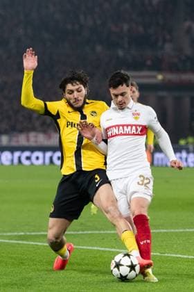 v.li. Jaouen Hadjam (BSC Young Boys Bern, 03), Fabian Rieder (VfB Stuttgart, 32) GER, VfB Stuttgart vs. BSC Young Boys Bern, Fussball, Herren, UEFA Champions League, 6. Spieltag, Spielzeit 2024 2025, 11.12.2024, GER, VfB Stuttgart vs. BSC Young Boys Bern, Fussball, Herren, UEFA Champions League, 6. Spieltag, Spielzeit 2024 2025, 11.12.2024 Stuttgart Copyright: xEibner-Pressefoto WolfgangxFrankx EP_WFK