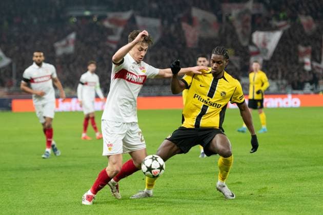 v.li. Anthony Rouault (VfB Stuttgart 29), Joel Monteiro (BSC Young Boys Bern, 77) GER, VfB Stuttgart vs. BSC Young Boys Bern, Fussball, Herren, UEFA Champions League, 6. Spieltag, Spielzeit 2024 2025, 11.12.2024, GER, VfB Stuttgart vs. BSC Young Boys Bern, Fussball, Herren, UEFA Champions League, 6. Spieltag, Spielzeit 2024 2025, 11.12.2024 Stuttgart Copyright: xEibner-Pressefoto WolfgangxFrankx EP_WFK