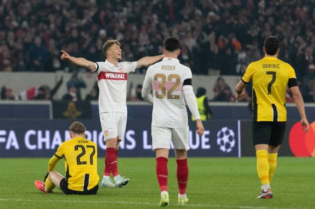 Tor zum 5:1 durch Yannik Keitel (VfB Stuttgart, 05), jubel, Torjubel GER, VfB Stuttgart vs. BSC Young Boys Bern, Fussball, Herren, UEFA Champions League, 6. Spieltag, Spielzeit 2024 2025, 11.12.2024, GER, VfB Stuttgart vs. BSC Young Boys Bern, Fussball, Herren, UEFA Champions League, 6. Spieltag, Spielzeit 2024 2025, 11.12.2024 Stuttgart Copyright: xEibner-Pressefoto WolfgangxFrankx EP_WFK