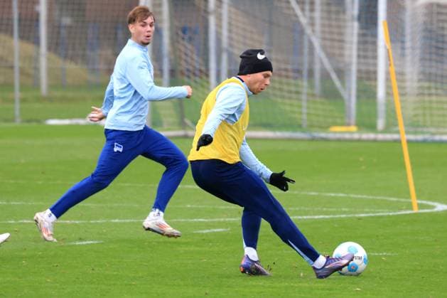 DEU, DFL, 2. FBL Hertha BSC, Training, 17.12.2024, Sportforum, Berlin, DEU, DFL, 2. FBL Hertha BSC, Training, im Bild Jon Dabur Thorsteinsson (Hertha BSC Berlin 24) DFL - regulations prohibit any use of Photographs as image sequences and or quasi-video Foto: Juergen Engler nordphoto GmbH