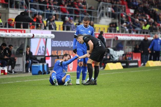 Sergio Lopez (Darmstadt 1898 e.V., 2), Kilian Corredor (Darmstadt 1898 e.V., 34), GER, SSV Jahn Regensburg vs. SV Darmstadt 98, Fussball, 2. Bundesliga, 17. Spieltag, Spielzeit 2024, 22.12.2024 (DFB DFL regulations prohibit any use of photographs as image sequences and or quasi-video) GER, SSV Jahn Regensburg vs. SV Darmstadt 98, Fussball, 2. Bundesliga, 17. Spieltag, Spielzeit 2024, 22.12.2024 Regensburg