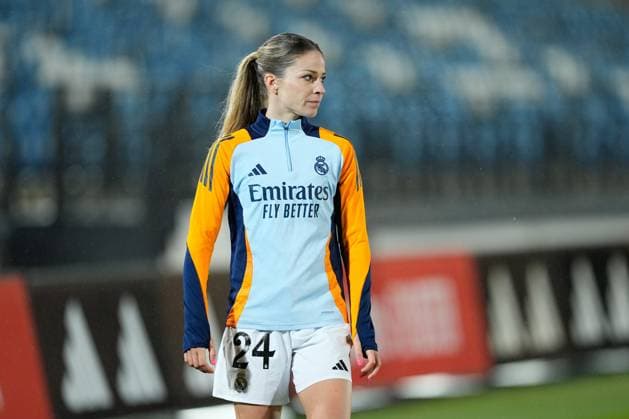 January 8, 2025, Valdebebas, Madrid, SPAIN: Melanie Leupolz of Real Madrid looks on during the Spanish Women League, Liga F, football match played between Real Madrid and Levante UD at Alfredo Di Stefano stadium on January 8, 2025, in Valdebebas, Madrid, Spain. Valdebebas SPAIN - ZUMAa181 20250108_zaa_a181_014 Copyright: xOscarxJ.xBarrosox