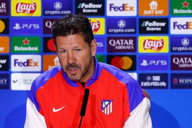 January 20, 2025, Madrid, Madrid, SPAIN: Diego Pablo Simeone, head coach of Atletico de Madrid, attends his press conference, PK, Pressekonferenz ahead of the UEFA Champions League, football match against Bayer 04 Leverkusen, at Riyadh Air Metropolitano on January 20, 2025, in Madrid, Spain. Madrid SPAIN - ZUMAa181 20250120_zaa_a181_048 Copyright: xDennisxAgyemanx