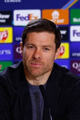 January 20, 2025, Madrid, Madrid, SPAIN: Xabi Alonso, head coach of Bayer Leverkusen, attends his press conference, PK, Pressekonferenz ahead of the UEFA Champions League, football match against Atletico de Madrid, at Riyadh Air Metropolitano on January 20, 2025, in Madrid, Spain. Madrid SPAIN - ZUMAa181 20250120_zaa_a181_090 Copyright: xDennisxAgyemanx