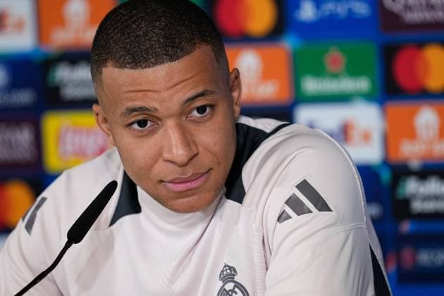 Sport Bilder des Tages January 21, 2025, Valdebebas, Madrid, SPAIN: Kylian Mbappe attends his press conference, PK, Pressekonferenz during the training day of Real Madrid ahead the UEFA Champions League, football match against RB Salzburg at Ciudad Deportiva Real Madrid on January 21, 2025, in Valdebebas, Madrid, Spain. Valdebebas SPAIN - ZUMAa181 20250121_zaa_a181_028 Copyright: xOscarxJ.xBarrosox