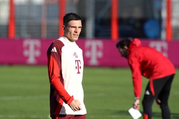 München, Deutschland, 21. Januar 2025: Fussball, Herren, Bundesliga, Saison 2024 2025, FC Bayern München, Abschlusstraining, Training, Champions League Joao Palhinha (FC Bayern München) Kopf, Oberkörper