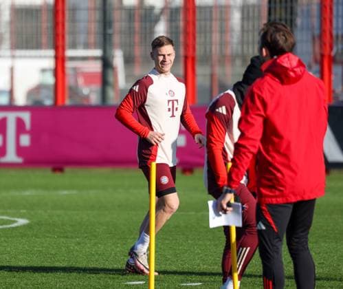 Joshua Kimmich (FC Bayern Muenchen, 06) beim Training, GER, Abschlusstraining, FC Bayern Muenchen, Fussball, UEFA Champions League, 7. Spieltag, Saison 2024 2025, 21.01.2025, GER, Abschlusstraining, FC Bayern Muenchen, Fussball, UEFA Champions League, 7. Spieltag, Saison 2024 2025, 21.01.2025 Muenchen Copyright: xEibner-Pressefoto JennixMaulx EP_JML