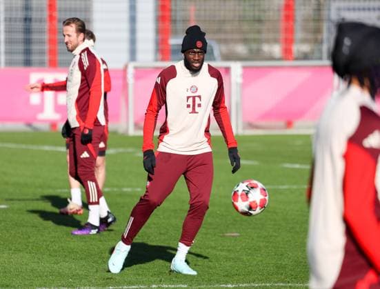 Dayot Upamecano (FC Bayern Muenchen, 02) beim Training, GER, Abschlusstraining, FC Bayern Muenchen, Fussball, UEFA Champions League, 7. Spieltag, Saison 2024 2025, 21.01.2025, GER, Abschlusstraining, FC Bayern Muenchen, Fussball, UEFA Champions League, 7. Spieltag, Saison 2024 2025, 21.01.2025 Muenchen Copyright: xEibner-Pressefoto JennixMaulx EP_JML