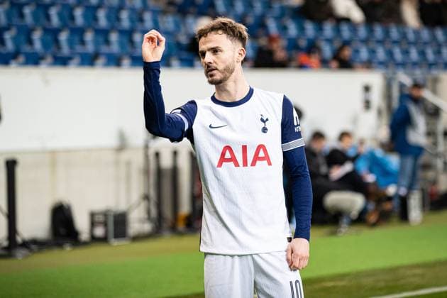 Tor fuer Tottenham Hotspur 0:1 durch Maddison James (Tottenham Hotspur 10) Maddison James (Tottenham Hotspur 10) mit Dart Geste GER, TSG 1899 Hoffenheim vs Tottenham Hotspur, Fussball, UEFA Europa League, 7. Spieltag, Saison 2024 2025, 23.01.2025 DFL REGULATIONS PROHIBIT ANY USE OF PHOTOGRAPHS AS IMAGE SEQUENCES AND OR QUASI-VIDEO GER, TSG 1899 Hoffenheim vs Tottenham Hotspur, Fussball, UEFA Europa League, 7. Spieltag, Saison 2024 2025, 23.01.2025 Sinsheim Copyright: xEibner-Pressefoto RogerxBuerkex EP_RBE