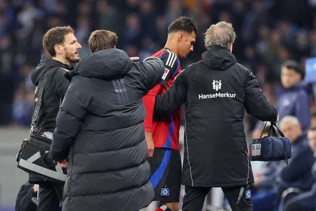 Davie Selke (Hamburger SV) wird verletzt ausgewechselt, 2. Bundesliga, Hertha BSC vs Hamburger SV, Olympiastadion am 25. January 2025 in Berlin, Deutschland. (Foto von Marco Steinbrenner DeFodi Images) Davie Selke (Hamburger SV) is substituted due to injury, 2. Bundesliga, Hertha BSC vs Hamburger SV, Olympiastadion, January 25, 2025 in Berlin, Germany. (Photo by Marco Steinbrenner DeFodi Images) DFB DFL REGULATIONS PROHIBIT ANY USE OF PHOTOGRAPHS AS IMAGE SEQUENCES AND OR QUASI-VIDEO. Defodi-700_berlin_hsv_20250125_038