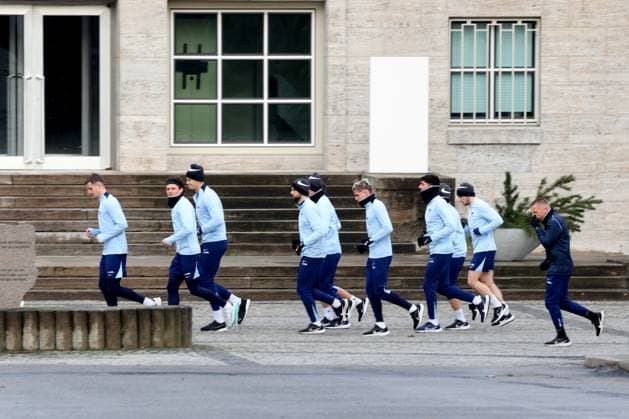 DEU, DFL, 2. FBL Hertha BSC, Training, 26.01.2025, Sportforum, Berlin, DEU, DFL, 2. FBL Hertha BSC, Training, im Bild Hertha-Spieler, DFL - regulations prohibit any use of Photographs as image sequences and or quasi-video Foto: Juergen Engler nordphoto GmbH