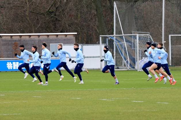 DEU, DFL, 2. FBL Hertha BSC, Training, 26.01.2025, Sportforum, Berlin, DEU, DFL, 2. FBL Hertha BSC, Training, im Bild Hertha-Spieler, DFL - regulations prohibit any use of Photographs as image sequences and or quasi-video Foto: Juergen Engler nordphoto GmbH