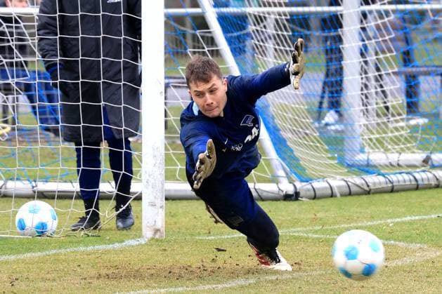 DEU, DFL, 2. FBL Hertha BSC, Training, 28.01.2025, Sportforum, Berlin, DEU, DFL, 2. FBL Hertha BSC, Training, im Bild Tjark Ernst (Hertha BSC Berlin 1) DFL - regulations prohibit any use of Photographs as image sequences and or quasi-video Foto: Juergen Engler nordphoto GmbH