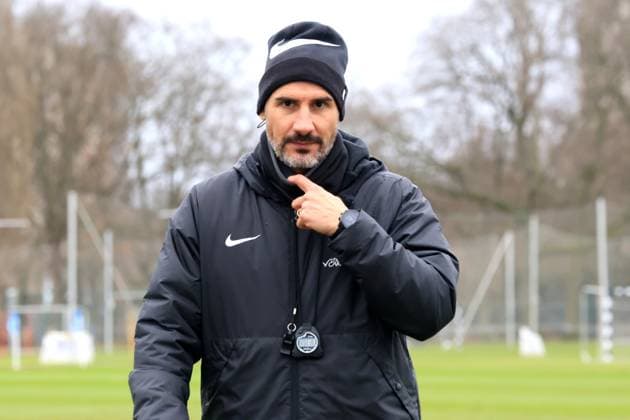 DEU, DFL, 2. FBL Hertha BSC, Training, 28.01.2025, Sportforum, Berlin, DEU, DFL, 2. FBL Hertha BSC, Training, im Bild Cheftrainer Cristian Fiel (Hertha BSC Berlin) DFL - regulations prohibit any use of Photographs as image sequences and or quasi-video Foto: Juergen Engler nordphoto GmbH