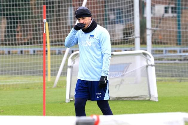 DEU, DFL, 2. FBL Hertha BSC, Training, 28.01.2025, Sportforum, Berlin, DEU, DFL, 2. FBL Hertha BSC, Training, im Bild Diego Demme (Hertha BSC Berlin 6) DFL - regulations prohibit any use of Photographs as image sequences and or quasi-video Foto: Juergen Engler nordphoto GmbH