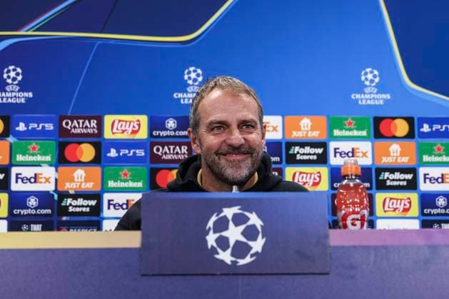 January 28, 2025, Sant Joan Despi, Barcelona, SPAIN: Hansi Flick, head coach of FC Barcelona, Barca attends his press conference, PK, Pressekonferenz during the training day of FC Barcelona ahead the UEFA Champions League, football match against Atalanta BC at Ciudad Esportiva Joan Gamper on January 28, 2025 in Sant Joan Despi, Barcelona, Spain. Sant Joan Despi SPAIN - ZUMAa181 20250128_zaa_a181_078 Copyright: xJavierxBorregox