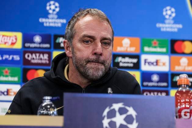 January 28, 2025, Sant Joan Despi, Barcelona, SPAIN: Hansi Flick, head coach of FC Barcelona, Barca attends his press conference, PK, Pressekonferenz during the training day of FC Barcelona ahead the UEFA Champions League, football match against Atalanta BC at Ciudad Esportiva Joan Gamper on January 28, 2025 in Sant Joan Despi, Barcelona, Spain. Sant Joan Despi SPAIN - ZUMAa181 20250128_zaa_a181_069 Copyright: xJavierxBorregox