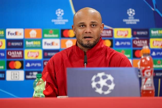 Vincent Kompany (FC Bayern Muenchen, Cheftrainer) bei der Pressekonferenz, GER, Internationale Pressekonferenz, FC Bayern Muenchen, Fussball, UEFA Champions League, 8. Spieltag, Saison 2024 2025, 28.01.2025, GER, Internationale Pressekonferenz, FC Bayern Muenchen, Fussball, UEFA Champions League, 8. Spieltag, Saison 2024 2025, 28.01.2025 Muenchen Copyright: xEibner-Pressefoto JennixMaulx EP_JML