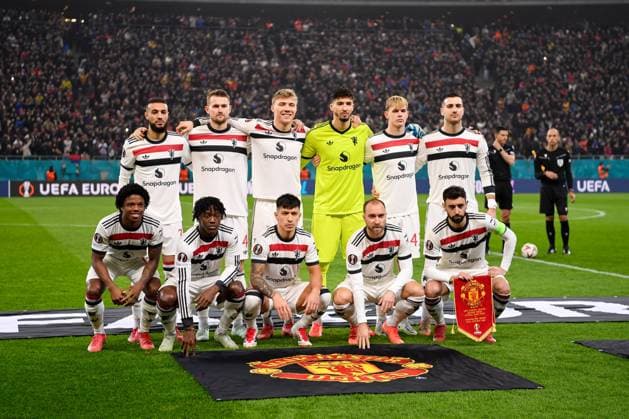 The Manchester United, ManU starting line-up FCSB v Manchester United, UEFA Europa League, Group Stage, Football, The National Arena, Bucharest, Romania - 30 Jan 2025 EDITORIAL USE ONLY No use with unauthorised audio, video, data, fixture lists, club league logos or live services. Online in-match use limited to 120 images, no video emulation. No use in betting, games or single club league player publications. Copyright: xAlexxNicodim Shutterstockx 15122176ay