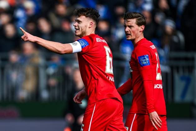 Robin Fellhauer (SV 07 Elversberg, 06) bejubelt das Tor zum 0:1, GER, SV Darmstadt 98 vs. SV Elversberg, Fussball, 2. Bundesliga, 21. Spieltag, Saison 2024 2025, 08.02.2025. DFL REGULATIONS PROHIBIT ANY USE OF PHOTOGRAPHS as IMAGE SEQUENCES and or QUASI-VIDEO. GER, SV Darmstadt 98 vs. SV Elversberg, Fussball, 2. Bundesliga, 21. Spieltag, Saison 2024 2025, 08.02.2025. Darmstadt