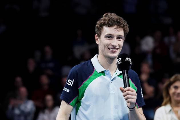 February 16, 2025, Marseille, France, FRANCE: UGO HUMBERT shone by winning his second consecutive title in Marseille, defeating HAMAD MEDJEDOVIC, the serbian, in the final (7-6, 6-4). Without dropping a set throughout the tournament, France s number 1 continues to impress and dominate on his favorite surface during the OPEN 13 provence 2025, ATP, Tennis Herren 250, french tournament, ATP Tour, Hard surface, .Indoor, on Febuary 16, 2025 at Marseille, Palais des sports, France - Photo OLLI Media Marseille FRANCE - ZUMAl184 20250216_zsp_l184_013 Copyright: xEmiliexLohmannx