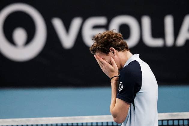 February 16, 2025, Marseille, France, FRANCE: UGO HUMBERT shone by winning his second consecutive title in Marseille, defeating HAMAD MEDJEDOVIC, the serbian, in the final (7-6, 6-4). Without dropping a set throughout the tournament, France s number 1 continues to impress and dominate on his favorite surface during the OPEN 13 provence 2025, ATP, Tennis Herren 250, french tournament, ATP Tour, Hard surface, .Indoor, on Febuary 16, 2025 at Marseille, Palais des sports, France - Photo OLLI Media Marseille FRANCE - ZUMAl184 20250216_zsp_l184_016 Copyright: xEmiliexLohmannx