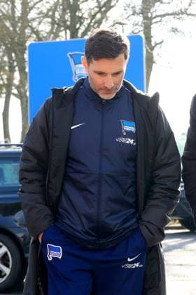 DEU, DFL, 2. FBL Hertha BSC, Training, 25.02.2025, Sportforum, Berlin, DEU, DFL, 2. FBL Hertha BSC, Training, im Bild DFL - regulations prohibit any use of Photographs as image sequences and or quasi-video Foto: Juergen Engler nordphoto GmbH